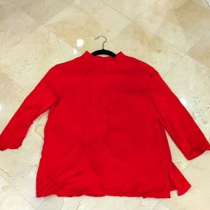 Prada 100% silk red shirt Size 44 Italy